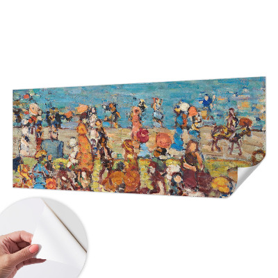 Papel de parede autocolante para quarto com estampa de cena de praia