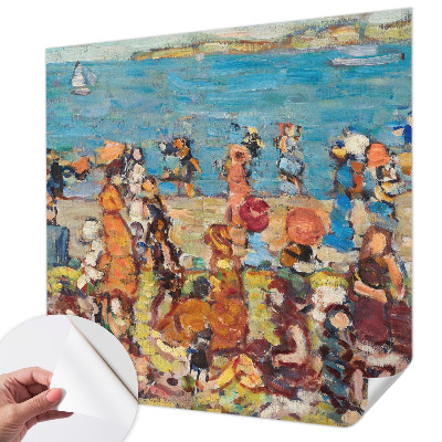 Papel de parede autocolante para quarto com estampa de cena de praia