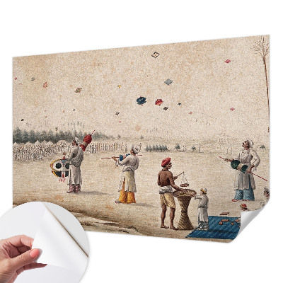 Papel de parede autocolante com estampa de pipas voando
