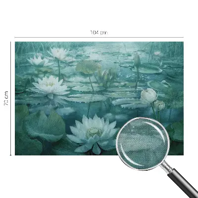 Papel de parede infantil com padrão de flores aquáticas