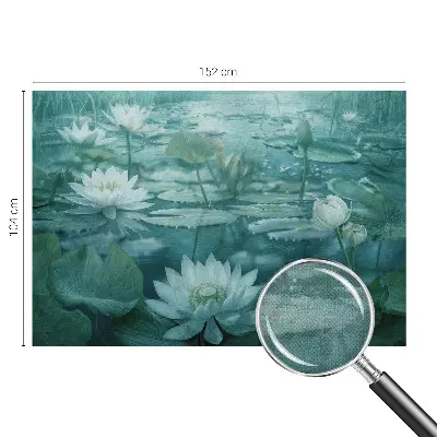 Papel de parede infantil com padrão de flores aquáticas