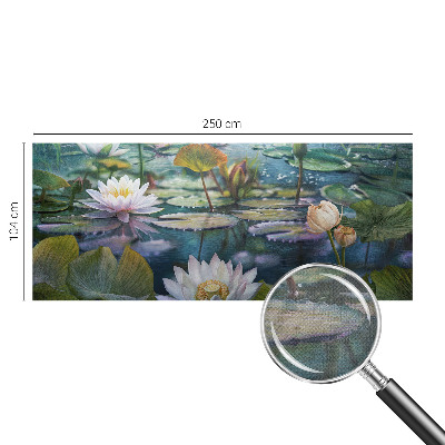 Papel de parede autocolante para quarto com estampa de flores do lago