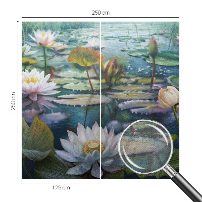 Papel de parede autocolante para quarto com estampa de flores do lago