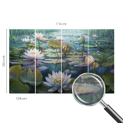Papel de parede autocolante para quarto com estampa de flores do lago
