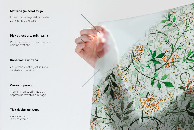 Película de privacidade para janela efeito vitral Folhas tropicais