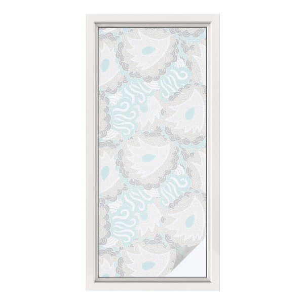 Película de vidro vitral autocolante Penas delicadas