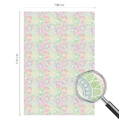 Vinil para vidro privacidade padrão vitral mandalas coloridas