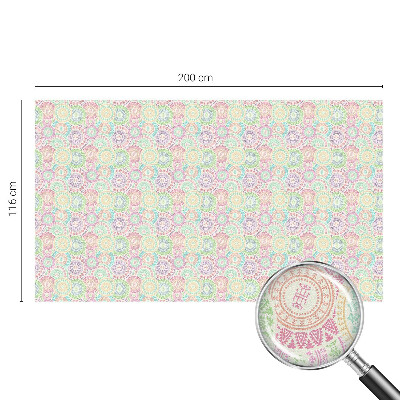 Vinil para vidro privacidade padrão vitral mandalas coloridas