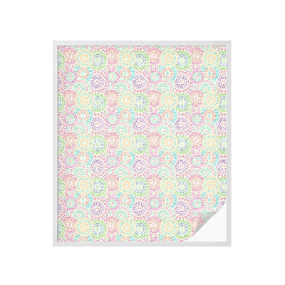 Vinil para vidro privacidade padrão vitral mandalas coloridas