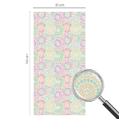 Vinil para vidro privacidade padrão vitral mandalas coloridas