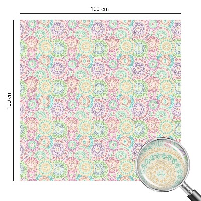 Vinil para vidro privacidade padrão vitral mandalas coloridas