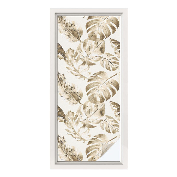 Película de vidro vitral autocolante Plantas tropicais