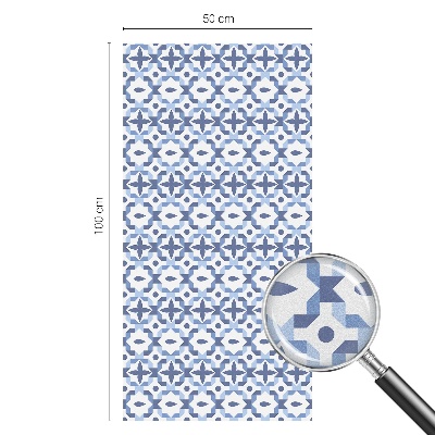 Película de vidro vitral autocolante Mosaico azul