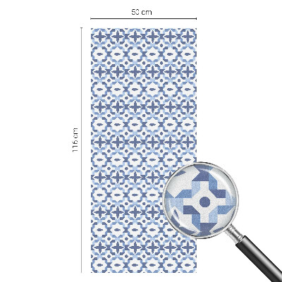 Película de vidro vitral autocolante Mosaico azul