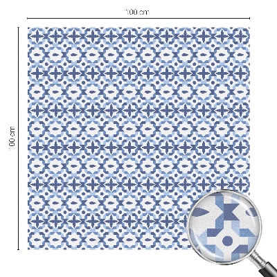 Película de vidro vitral autocolante Mosaico azul