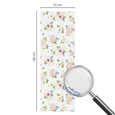 Película decorativa para janela privacidade Estampa floral
