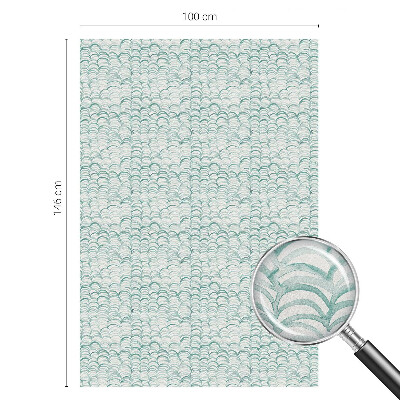 Película de vidro vitral autocolante Onda verde