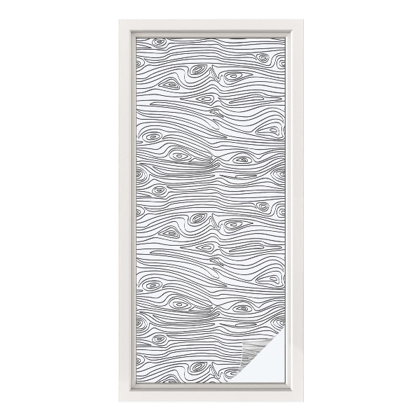 Película decorativa para janela privacidade Linhas de madeira