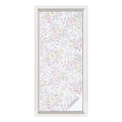 Película de vidro vitral autocolante Estampa floral