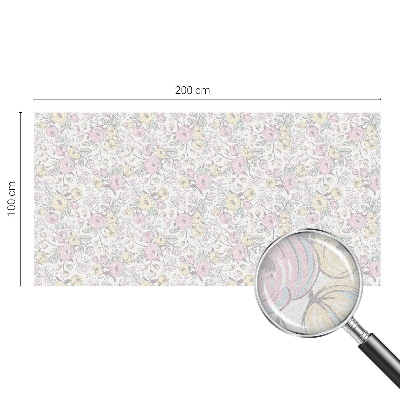 Película de vidro vitral autocolante Estampa floral