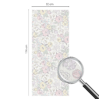 Película de vidro vitral autocolante Estampa floral