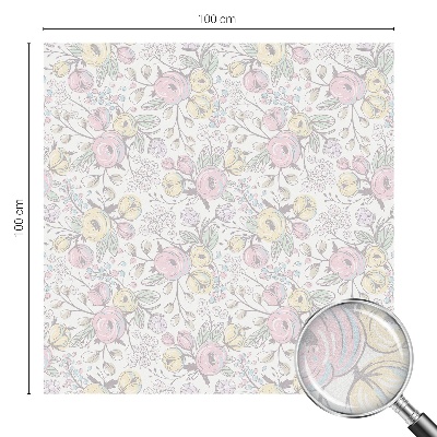 Película de vidro vitral autocolante Estampa floral