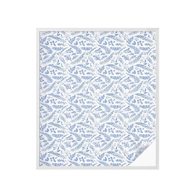 Película de vidro vitral autocolante Folhas de samambaia