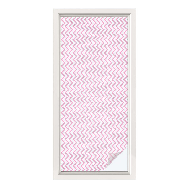 Película de vidro vitral autocolante ziguezagues rosa