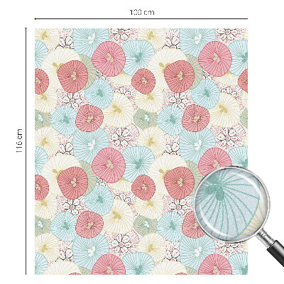 Vinil para vidro privacidade padrão vitral Flores em tons pastel