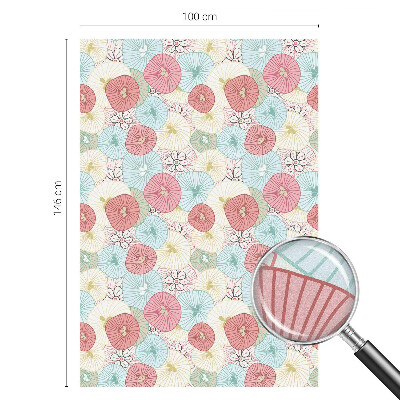 Vinil para vidro privacidade padrão vitral Flores em tons pastel