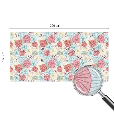 Vinil para vidro privacidade padrão vitral Flores em tons pastel