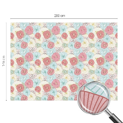 Vinil para vidro privacidade padrão vitral Flores em tons pastel