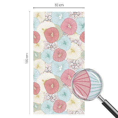 Vinil para vidro privacidade padrão vitral Flores em tons pastel