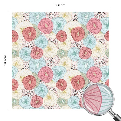 Vinil para vidro privacidade padrão vitral Flores em tons pastel