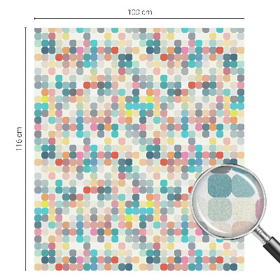 Película decorativa para janela privacidade quadrados coloridos