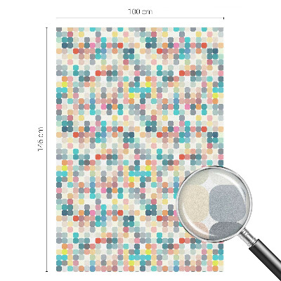 Película decorativa para janela privacidade quadrados coloridos