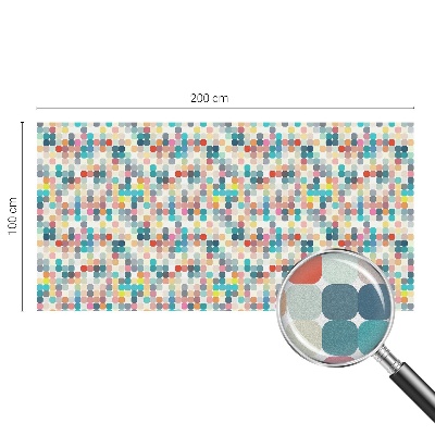 Película decorativa para janela privacidade quadrados coloridos