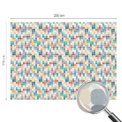 Película decorativa para janela privacidade quadrados coloridos