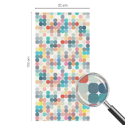 Película decorativa para janela privacidade quadrados coloridos