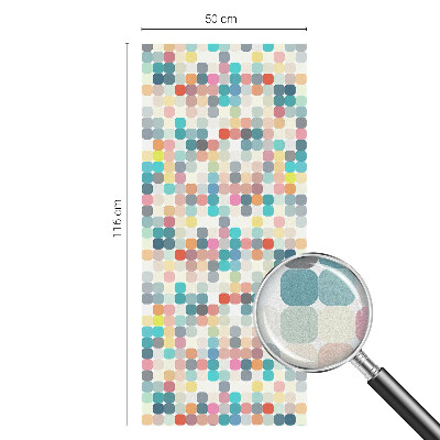 Película decorativa para janela privacidade quadrados coloridos