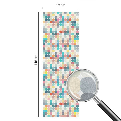 Película decorativa para janela privacidade quadrados coloridos