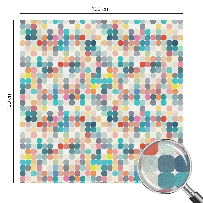 Película decorativa para janela privacidade quadrados coloridos