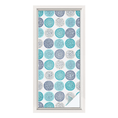 Película de privacidade para janela efeito vitral Círculos geométricos