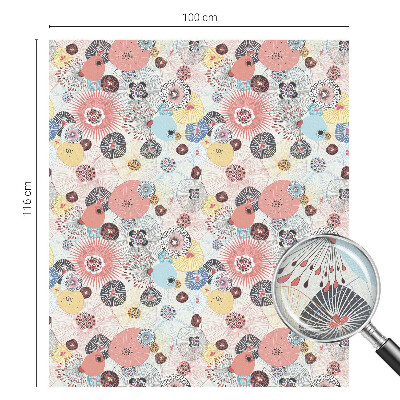 Vinil para vidro privacidade padrão vitral Flor colorida