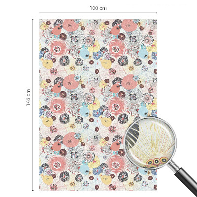 Vinil para vidro privacidade padrão vitral Flor colorida