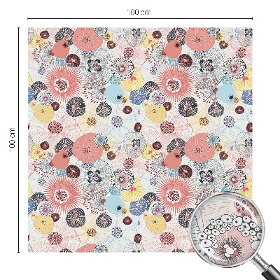 Vinil para vidro privacidade padrão vitral Flor colorida