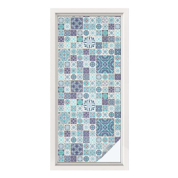 Película decorativa para janela privacidade Azulejos florais