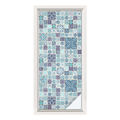 Película decorativa para janela privacidade Azulejos florais