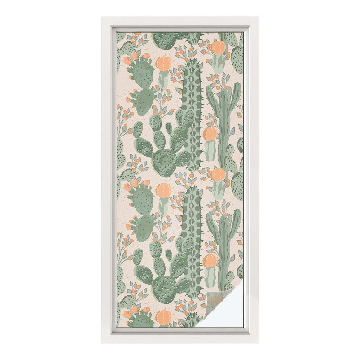 Vinil para vidro privacidade padrão vitral suculentas verdes