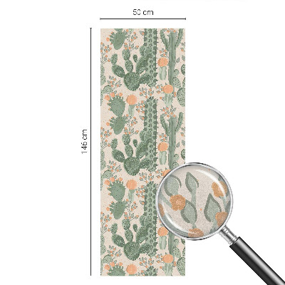 Vinil para vidro privacidade padrão vitral suculentas verdes